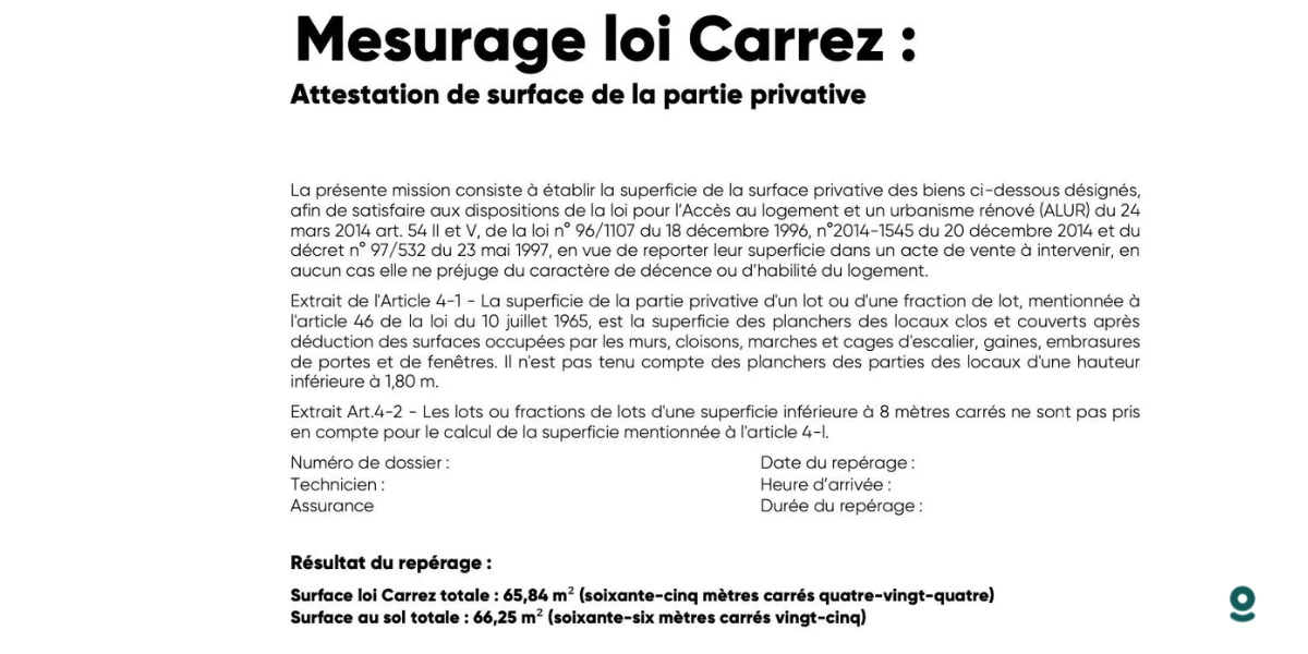 Loi Carrez définition et calcul de la surface privative